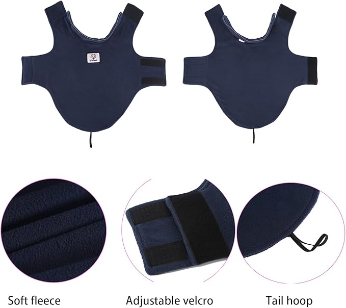Fleece Dog Coat Winter Pet Jacket Reflective for Cold Weather for Large Medium Small Dogs(Navy,XS)