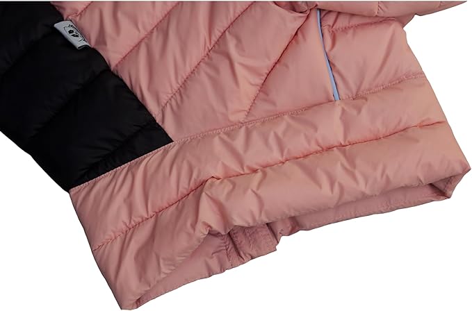 Lovelonglong Warm Jacket - 4 Legs Covered Waterproof Windproof Reflective Vest, Zippered Adjustable Outdoor Snow Jacket for Small Medium Large Dogs, Lotus Pink L