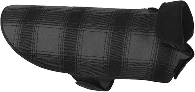 Stormy Kromer Fleece Dog Jacket, Gray/Black Plaid, Small