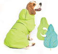 Dog Raincoat Reversible, Single Side Slicker Poncho Adjustable Waterproof Dog Rain Jacket with Leash Hole/Reflective Stripe Hooded Snowproof Windproof Clothes for Medium to 2X Large Dogs, L