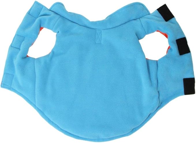 Gooby Sports Vest Dog Jacket - Orange, Medium - Reflective Dog Vest with D Ring Leash Warm Fleece Lined Hook and Loop Closure for Small to Medium Dogs