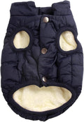 2 Layers Fleece Lined Warm Dog Jacket for Winter Cold Weather,Soft Windproof Large Dog Coat,Blue XXXL