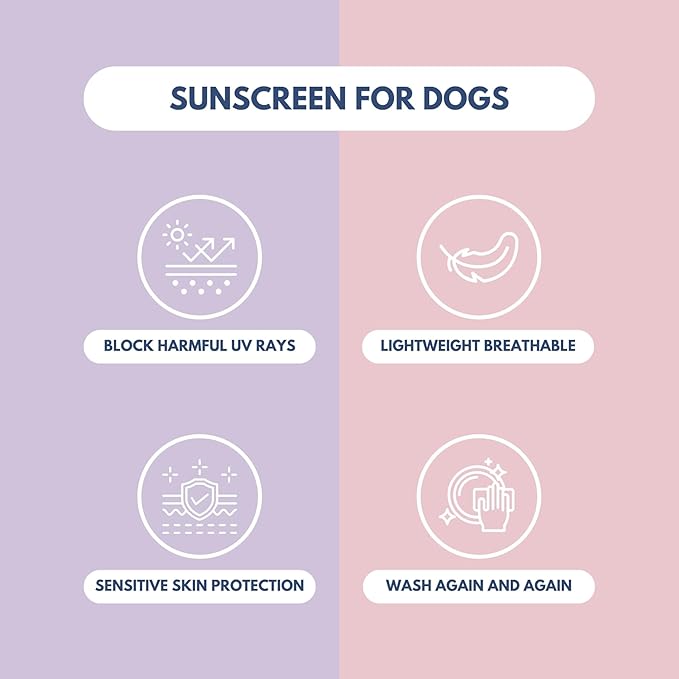 Spark Paws Sunblock Dog T-Shirt, SPF30 Protection, Lightweight Breathable Quick Dry for Dogs with Sensitive Skin - Purple & Pink (Set of 2) - 3XL