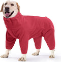 ROZKITCH Fleece Dog Jacket, Pet Windproof Warm Cold Weather Jacket Vest Cozy Jumpsuit Apparel Outfit Clothes for Large Giant Dog Walking Hiking Sleep Red 3XL
