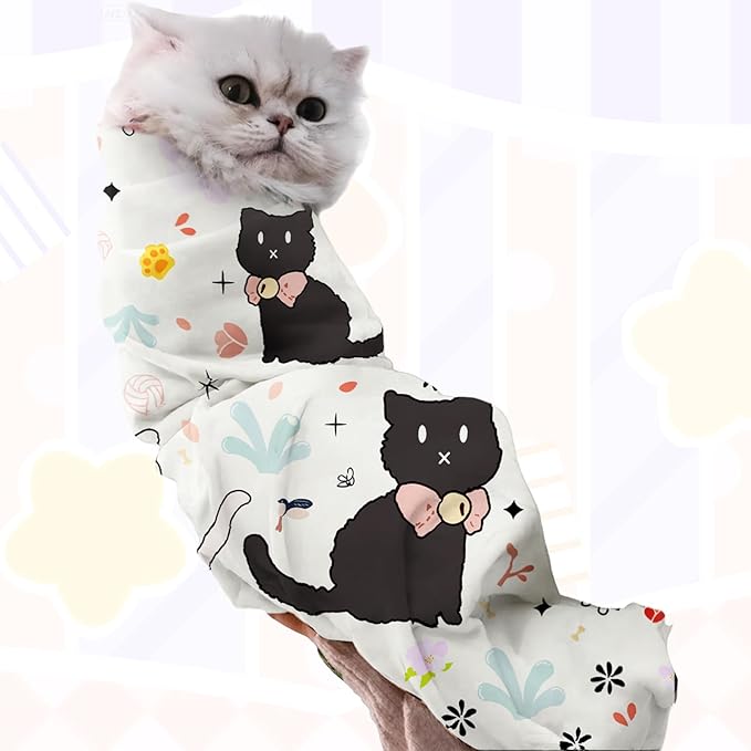 27.6"Cat Grooming Wrap (for nail trimming and veterinary care) - Large-Scale Anti-Escape Cat Containment Device- Multifunctional pet grooming essential, (C2 Suitable for 15 lbs)