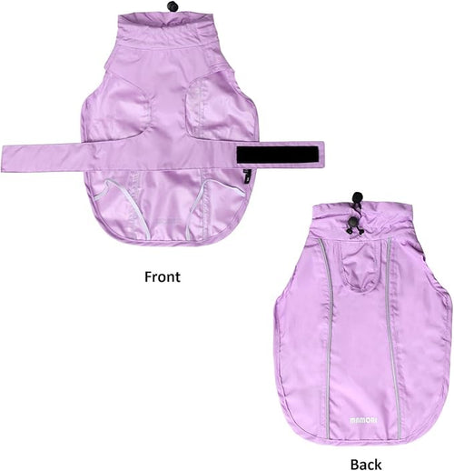 Adjustable Waterproof Dog Raincoat for Dogs,Lightweight Pet Rain Jacket Puppy Clothes with Reflective Strip for Small Medium Large Dogs (Light Purple, X-Large)