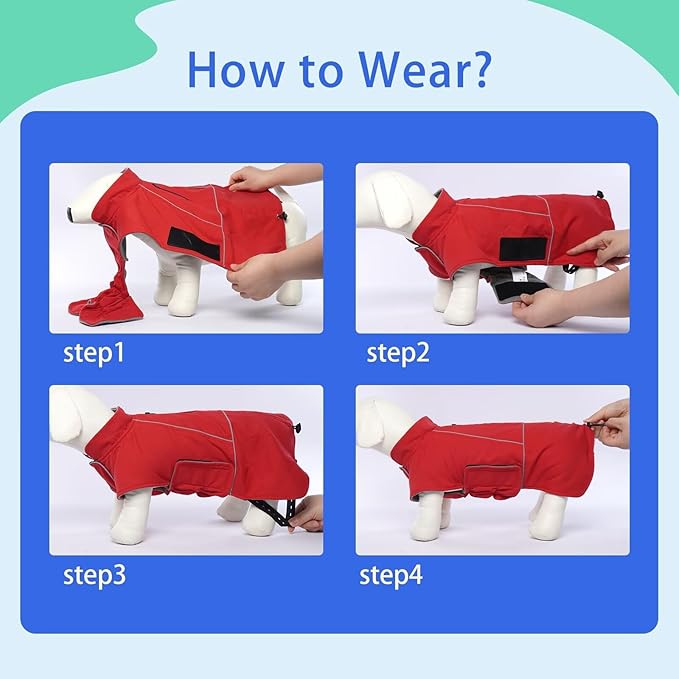 MIGOHI Dog Snow Jacket,Large Dog Winter Coat,Winter Jackets for Dogs,Fleece Jacket for Dogs Boy Girl,Pet Clothes for Hiking Camping,Corgi,Shibainu,L,Red