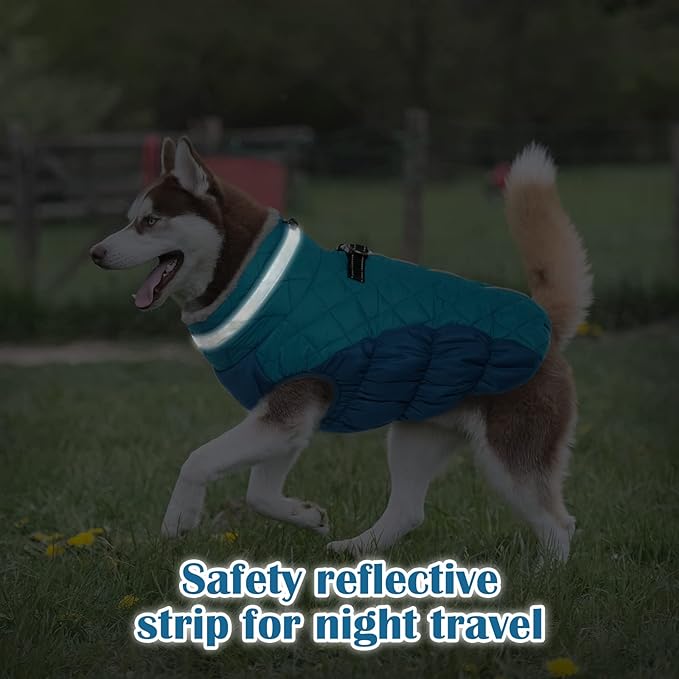 Large Dog Coat, XXLarge Dog Winter Coat, Waterproof Pet Jacket with Back Zipper,Extra Large Pet Coats, Warm Fleece Jacket with D-Ring, Windproof Winter Clothes Golden Retriever,XXL