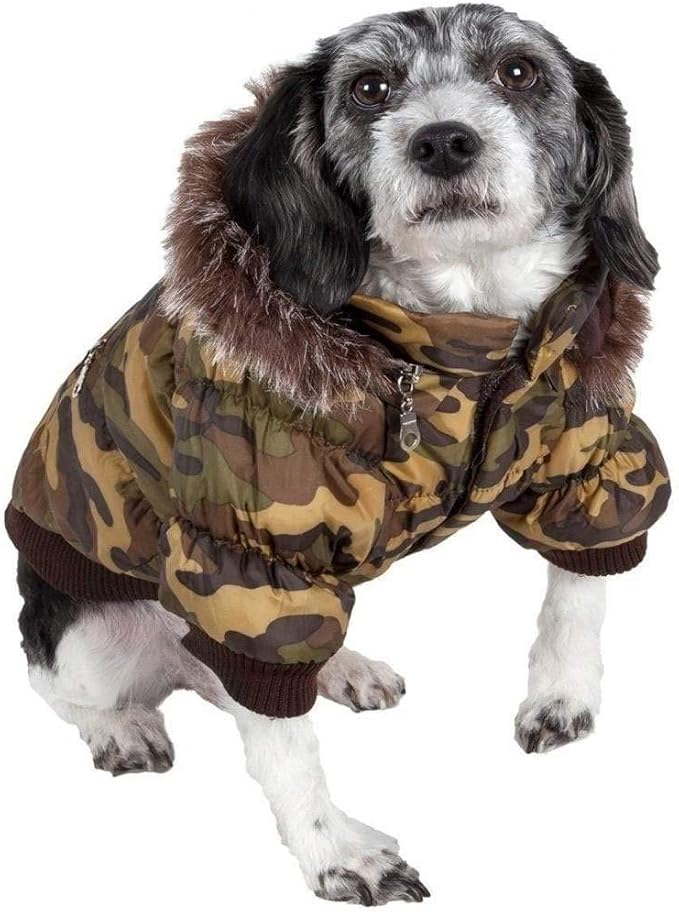 Pet Life Classic Metallic Winter Dog Coat with Zippered Removable Fur Hood - Dog Jacket Features 3M Thinsulate Insulation Warming Technology - Sizes Small, Medium, Large