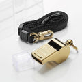 HUTOU Whistle L5523CTJ Brass Golden Whistle with Lanyard, Metal Whistle for Coaches and Police