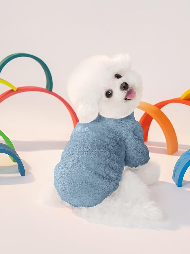 Haloumoning Dogs Fleece Winter Coats Jackets for Small and Medium Dogs Thick Full Zip Sherpa Turtleneck Puppy Jackets