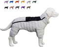Warm Coat, 4 Legs Covered Waterproof Windproof Reflective Vest, Zippered Adjustable Outdoor Snow Jacket for Small Medium Large Dogs, Off White XXXXL