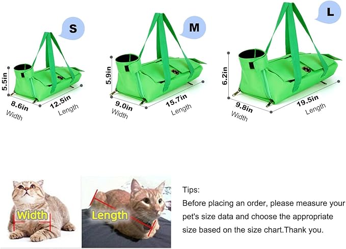 HDKUW Cat Grooming Bag,Foldable Travel Carrier for Cats,Anti-Bite Anti-Scratch Cat Grooming Restraint Bag,Pet Carrier for Administering Eye Drops,Ear Cleaner,Clipping Nails Orange M