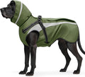 Mosucoirl Dog Raincoat Waterproof Raincoats for Dog Reflective Dogs Rain Jackets with Hood Hoodie Pet Rain Poncho Coat for Small Medium Large Dogs Puppies S-XXL (Green, XXL)