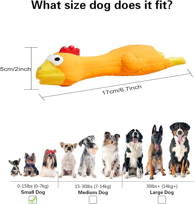 3 PCS Latex Chicken Squeak Toy for Pets - Exciting Chew & Dental Care Fun - Perfect for Playful Molar Exercise