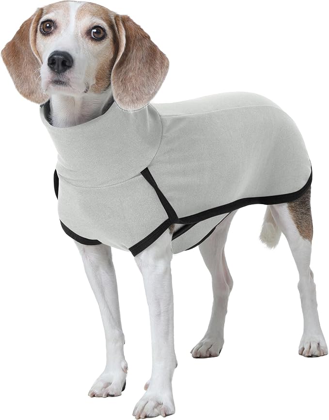 ROZKITCH Dog Winter Coat Soft Pullover Pajamas, Pet Windproof Warm Cold Weather Jacket Vest Cozy Jumpsuit Apparel Outfit Clothes for Walking Sleep Grey S