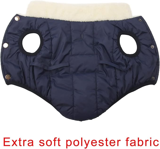 Fleece Lined Warm Dog Jacket for Winter Cold Weather,Soft Windproof Large Dog Coat,Blue XXL
