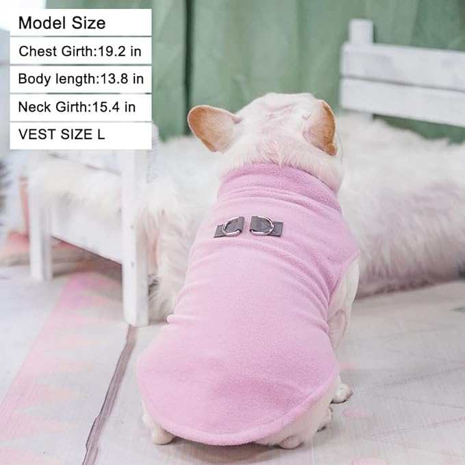 BEAUTYZOO Dog Fleece Vest Sweater Winter Jacket for Small and Medium Dogs with D-Ring Leash Cold Weather Coat Hoodie for XS S M Dogs Boy or Girls