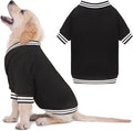 Dog Sweaters for Small Dogs, Brushed Fleece Dog Sweater Baseball Jacket Pet Clothes Soft Warm Sweatshirt Puppy Sweater Boy Girl Pet(Black-S)
