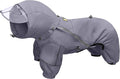 WOOFO Full-Coverage Dog Raincoat, Lightweight, Comfortable, Adjustable & Easy to Wear Dog Rain Jacket, Detachable Cap, Reflective Strip (Grey, 2XL)