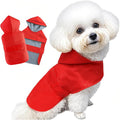 Dog Raincoat Dog Rain Jacket Poncho Waterproof Pet Rain Suit Double Layer Breathable Lining Hooded Leash Hole Adjustable Puppy Small Medium Dogs,Red,XL