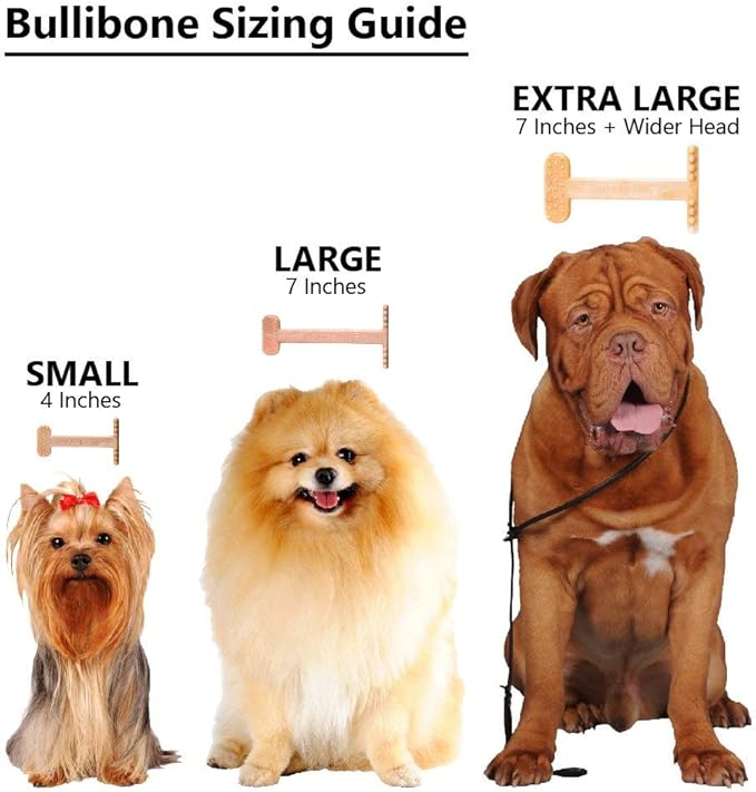 Bullibone Nylon Dog Chew Toy Nylon Bone - Improves Dental Hygiene, Easy to Grip Bottom, and Permeated with Flavor (Bacon, XL - Single)