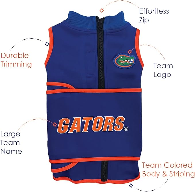 NCAA Florida Gators Dog Anxiety Shirt Calming Soothing Vest, for Dogs & Cats with Anxiety, Fears, Fireworks, Loud Noises, Dark, Lonely Keeps Dogs Calm & Feeling Safe, Relaxing Jacket, X-Small