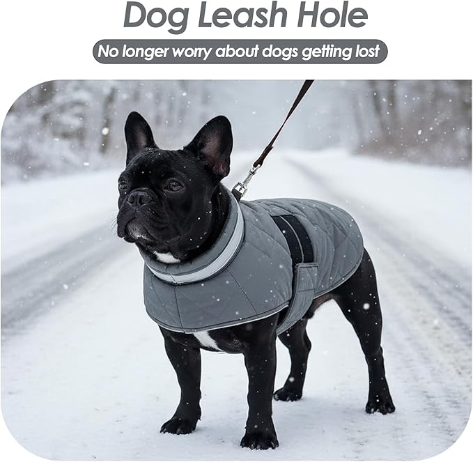 Dog Winter Coat Warm Padded Puppy Jacket Windproof Water Resistant Clothes for Small Medium Large Pets Christmas Sweater Outfit Vest(Grey, XL)