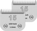 15# Pet Dog Grooming Detachable Ceramic Blades,Compatible with Andis,Oster A5,Wahl KM10 Clippers,Cut Length 8/32"(1.2mm),2 PCS