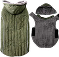 Fleece Dog Hoodie for Large Dogs Super Warm Doggie Jacket for Cold Winter Dog Coats,Green XL