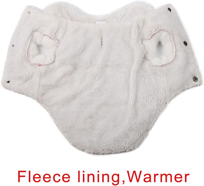 Shawl Design Fleece Lined Warm Dog Jacket for Puppy Winter Cold Weather,Soft Windproof Small Dog Coat,Pink M