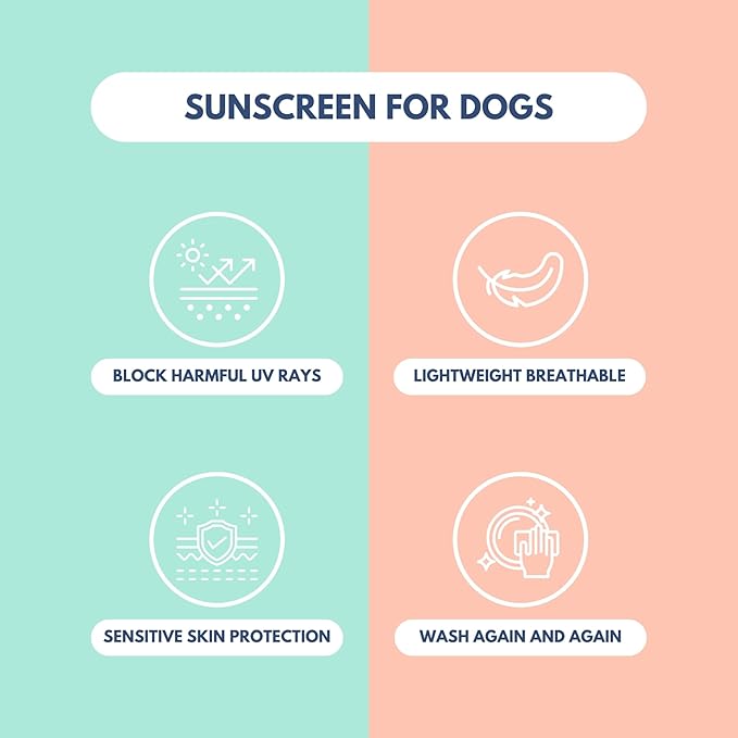 Spark Paws Sunblock Dog T-Shirt, SPF30 Protection, Lightweight Breathable Quick Dry for Dogs with Sensitive Skin - Peach & Mint (Set of 2) - 4XL