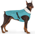 EMUST Dog Winter Coat, Thick Windproof Pet Jacket Winter, Pet Cold Weather Coats for Small/Medium/Large Dog, Turquoise, XXL