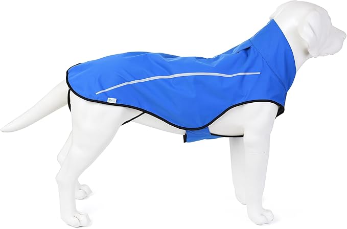 Mile High Life Dog Raincoat, Adjustable Waterproof Reflective Rain Jacket for Small Medium Large Dogs, Lightweight Breathable Pet Rain Coat with Leash Hole(Blue,S Chest 22-25")