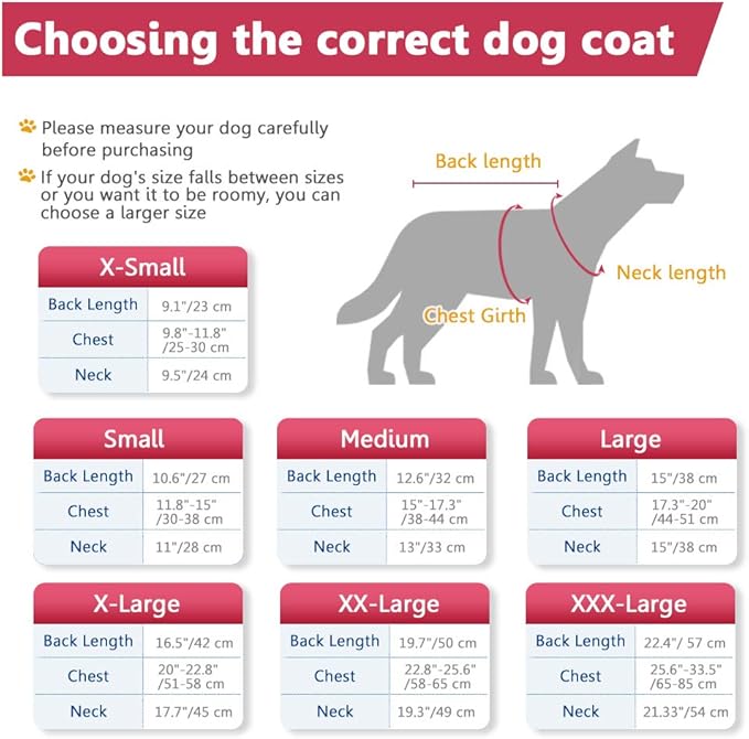 Fleece Hoodie, Windproof Waterproof Coat, Winter Warm Jacket for Dogs - Cold Weather Pet Apparel Clothes Vest for Small Medium Large (2XL, Red)