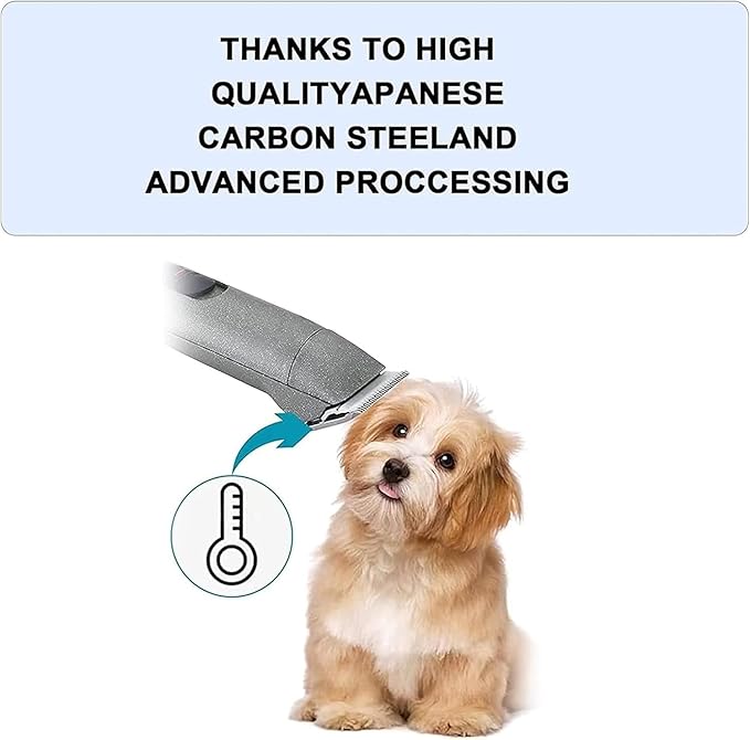 2PCS 3/4" HT Dog Grooming Replacement Blades Compatible with Andis Dog Clippers,Dog Clipper Blades Compatible with Wahl KM-10 Series Clippers, Oster A5,Size-3/4-Inch 19mm Cut Length,Silver