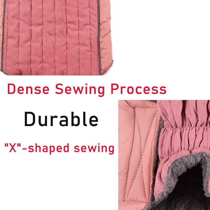 Fleece Dog Hoodie for Large Dogs Super Warm Doggie Jacket for Cold Winter Dog Coats,Pink XL