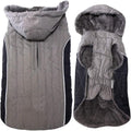 Fleece Dog Hoodie for Large Dogs Super Warm Doggie Jacket for Cold Winter Dog Coats,Grey XXL