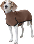 ROZKITCH Warm Dog Sweaters for Small Dogs Male Female, Pet Windproof Warm Cold Weather Jacket Vest Cozy Jumpsuit Apparel Outfit Clothes for Walking Hiking Travel Sleep Brown XS