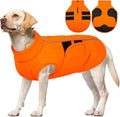 Kuoser Dog Jacket, Dog Coats for Large Dogs Winter Waterproof, Reflective Doggie Vest with Leash Hole, Cold Weather Coats Pet Snow Jacket for Labrador Beagle, Orange XL