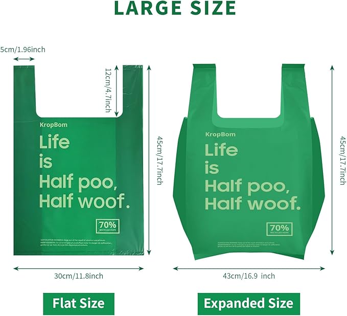 60 Count Extra Large Dog Poop Bags for A&H Swivel Bin Pooper Scooper, Pet Waste Bags with Handle for Dog Poop Cat Litter, Heavy Duty Leakproof Unscented