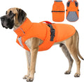 IECOii Dog Winter Coats - Reflective, Adjustable & Windproof Jacket for Cold Weather, Soft Fleece Lined & Quick Release Buckle & Waterproof Snow Vest for Camping, Orange, Size 4XL