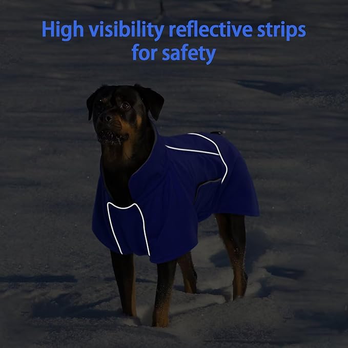 MIGOHI Dog Jacket,3XL Dog Coat Winter,Reflective Fleece Jacket Vest for Large Dogs,Adjustable Winter Coats for Dogs,Pet Coat for Chilly Cold Weather,German Shepherd,Blue