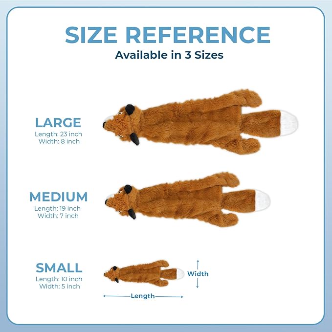 Best Pet Supplies Squeaky Dog Toys with Soft Durable Fabric for Small, Medium and Large Pets Interactive Toy for Indoor Play, Supports Active Biting and Play - Fox, Raccoon, Medium