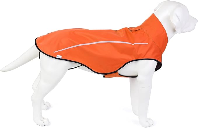 Mile High Life Dog Raincoat, Adjustable Waterproof Reflective Rain Jacket for Small Medium Large Dogs, Lightweight Breathable Pet Rain Coat with Leash Hole(Orange,XS Chest 17-23")