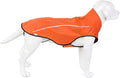 Mile High Life Dog Raincoat, Adjustable Waterproof Reflective Rain Jacket for Small Medium Large Dogs, Lightweight Breathable Pet Rain Coat with Leash Hole(Orange,XXS Chest 16-19")