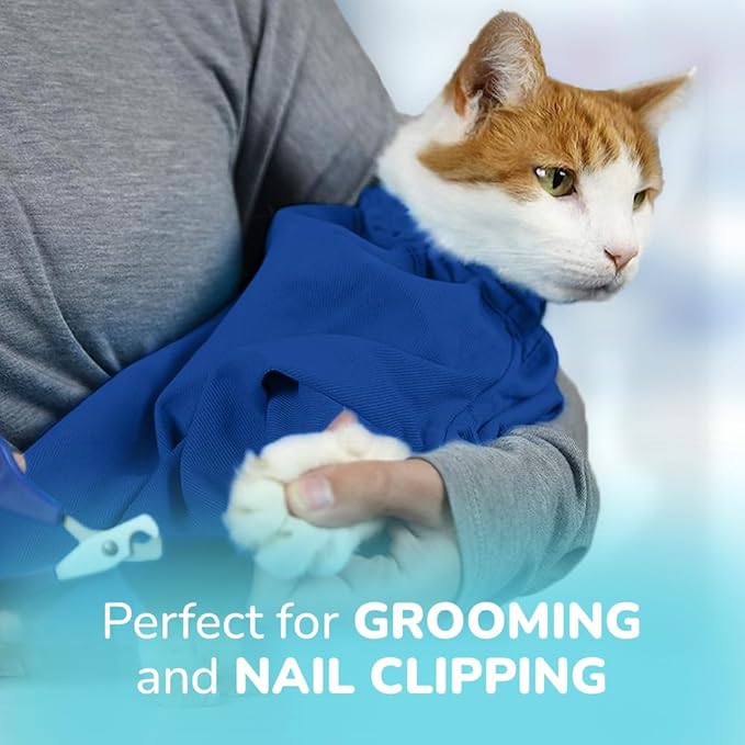Cat-in-the-Bag Cozy Comfort Carrier - X-Small Cobalt Blue Cat Carrier Soft for Grooming, Vet Visits, Medication Administration, Dental Care, Nail Trimming, and Car Travel