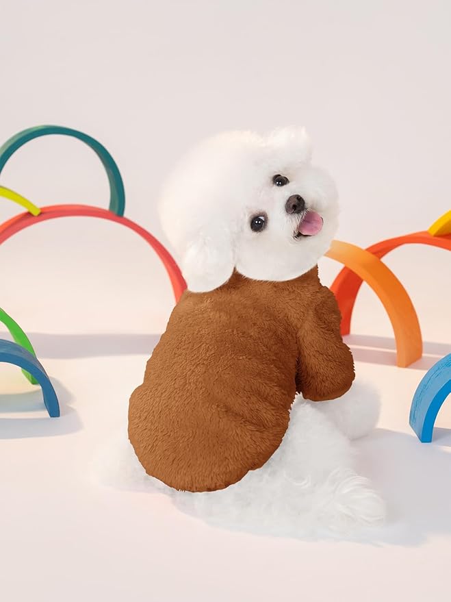 Haloumoning Dogs Fleece Winter Coats Jackets for Small and Medium Dogs Thick Full Zip Sherpa Turtleneck Puppy Jackets