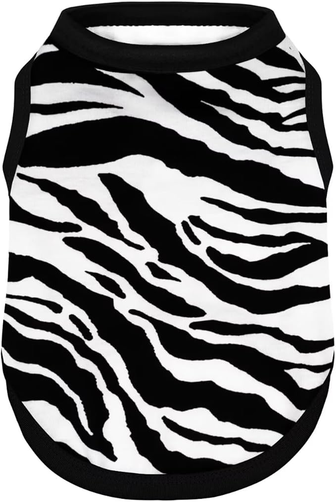 Adorable Zebra Print Dog Shirts – Lightweight, Cozy Outfit for Small to Medium Dogs, Soft & Snuggly Pet Wear for Everyday Comfort and Cuteness.Black XXL