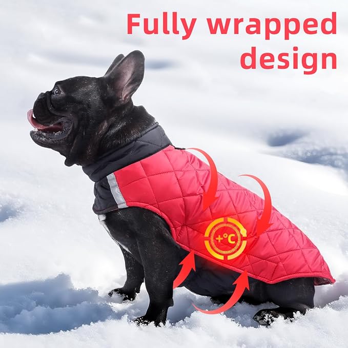 Reversible Waterproof Dog Coat - Adjustable Winter Jacket for Small to Large Breeds, Warm Cold Weather Apparel for Medium Dogs (Army Green & Orange, X-Large (Pack of 1))